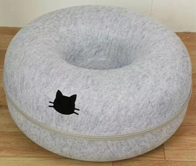 Round Cat Tunnel Bed