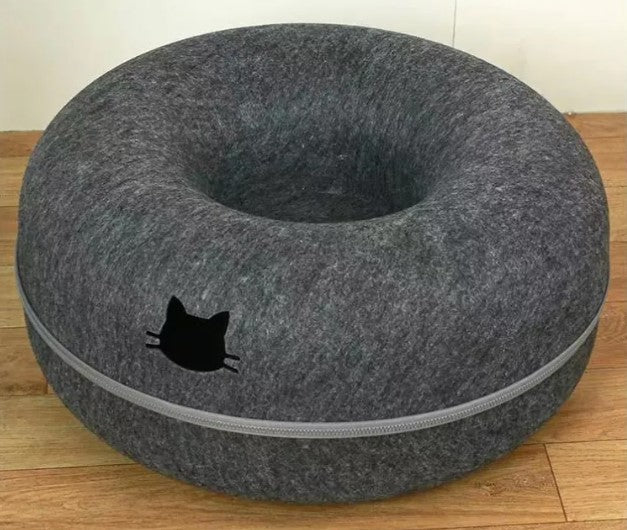 Round Cat Tunnel Bed